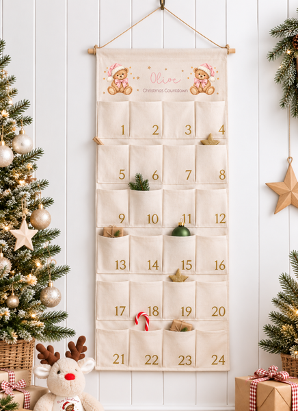Personalised Teddy Bear Christmas Advent Calendar