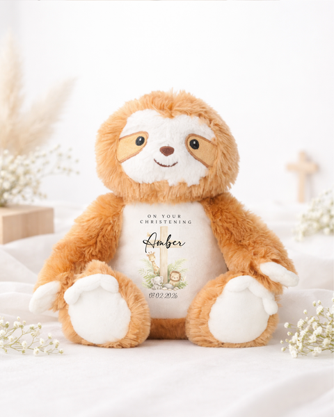 Personalised Christening Cross Teddy Bear & Gift Set