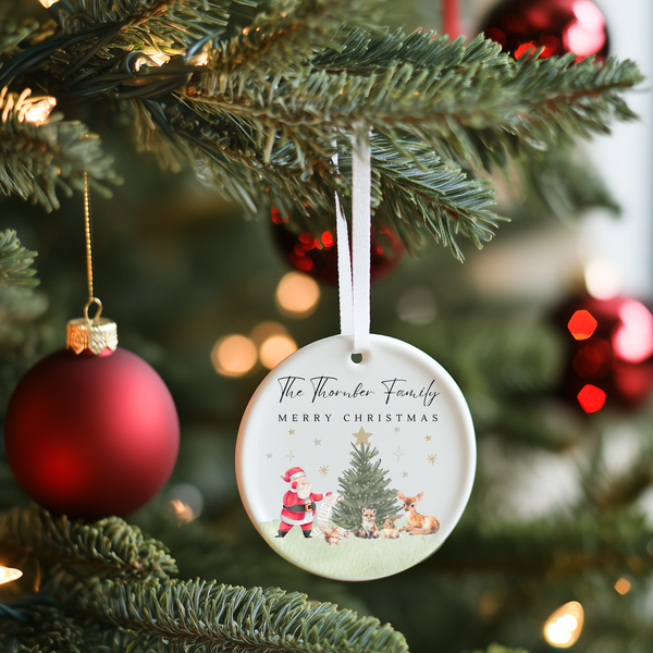 Personalised Santa Ceramic Hanging Bauble