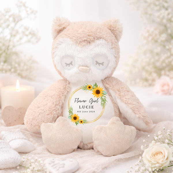 Personalised Sunflower Flower Girl Soft Toy