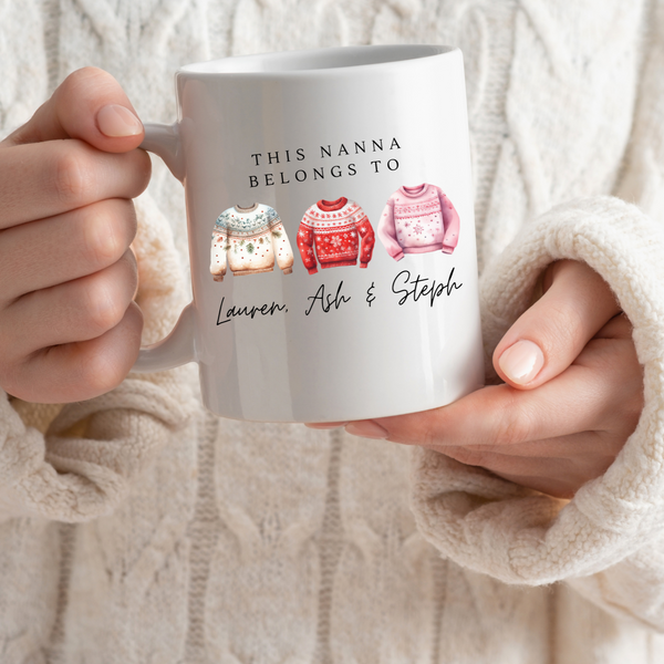 Personalised Christmas Nanny Mug