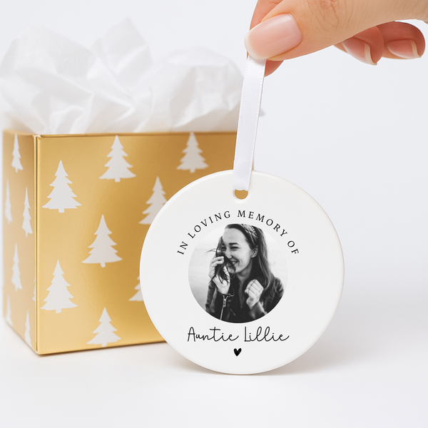 Personalised Photo Memorial Ornament – Ceramic Remembrance Keepsake