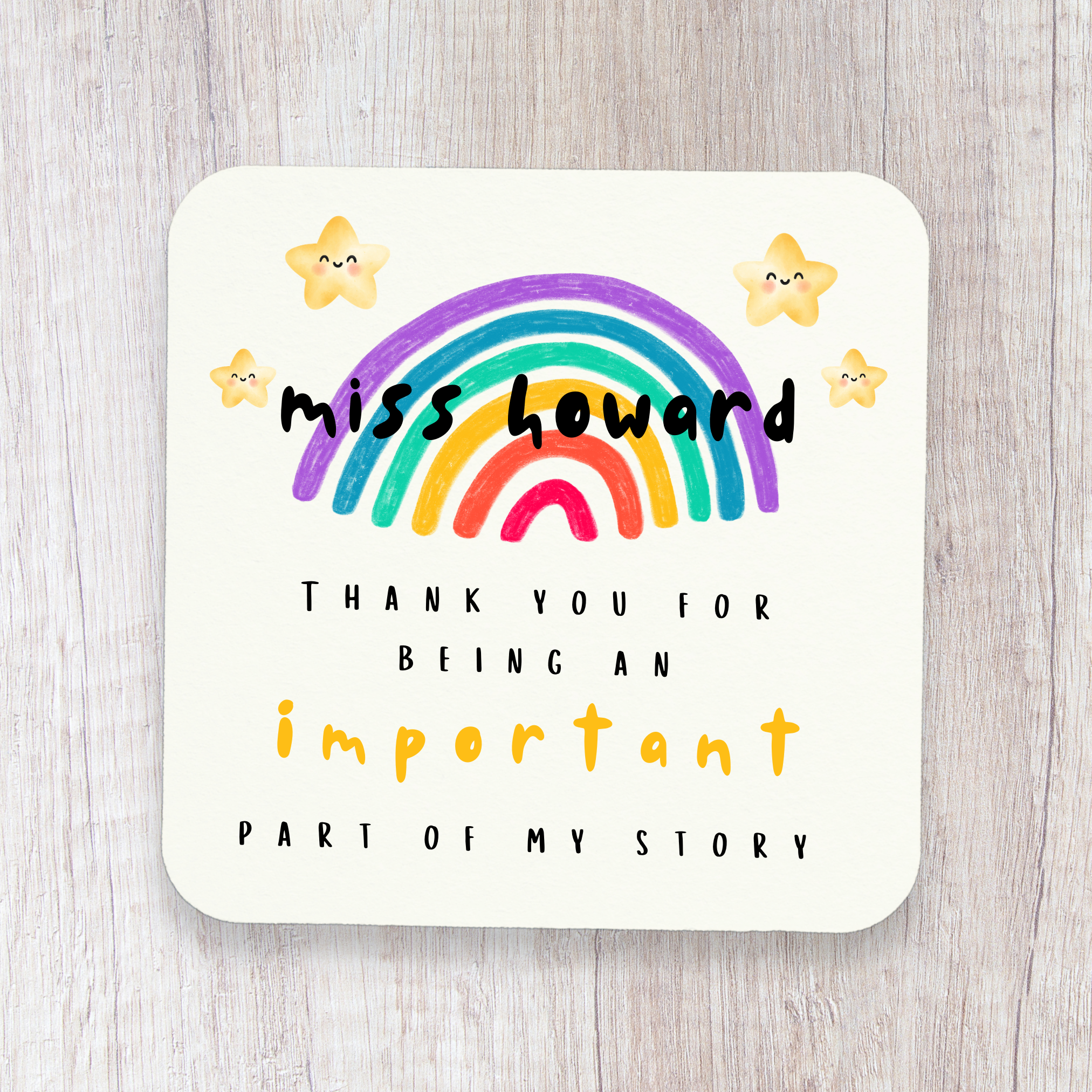 Personalised Rainbow Coaster