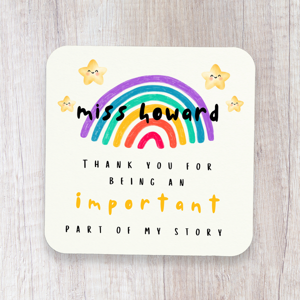 Personalised Rainbow Coaster