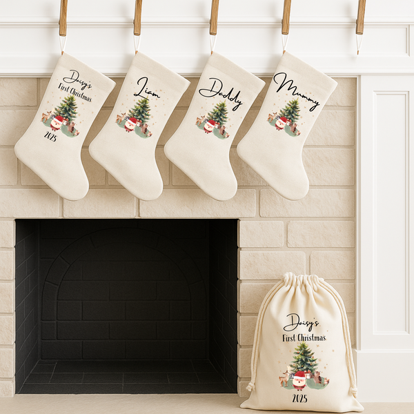 Personalised Christmas Stocking – Custom Santa Sack for Kids & Adults | Festive Holiday Gift, Family Keepsake