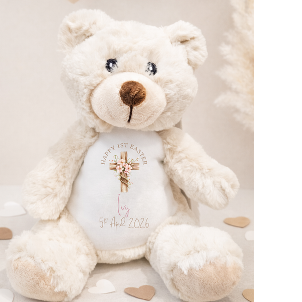 Personalised Religious Teddy Bear For First Easter