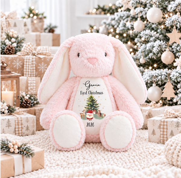 Personalised Bunny Soft Toy | Baby's First Christmas Gift