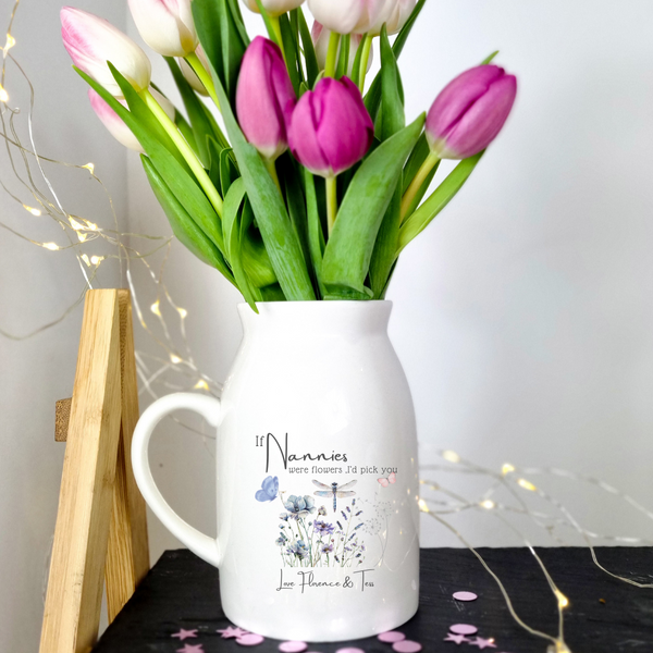 Personalised Hanging, Gift for Mothers, Gift For Nanny, Grandad Gift, Granny Mug and Vase