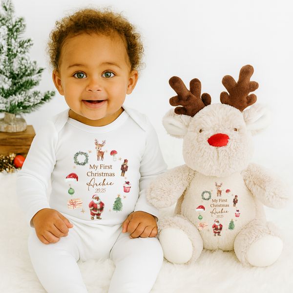 My First Christmas Babygrow – Personalised Baby’s First Xmas Outfit