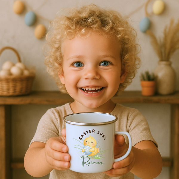 Personalised Easter Enamel Mugs