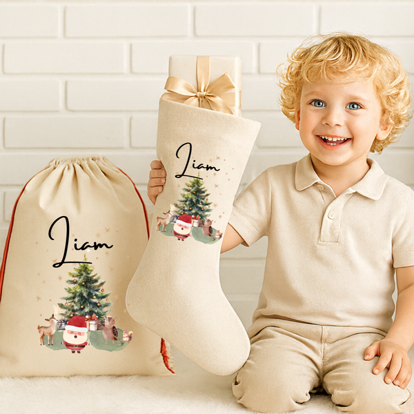 Personalised Christmas Stocking – Custom Santa Sack for Kids & Adults | Festive Holiday Gift, Family Keepsake