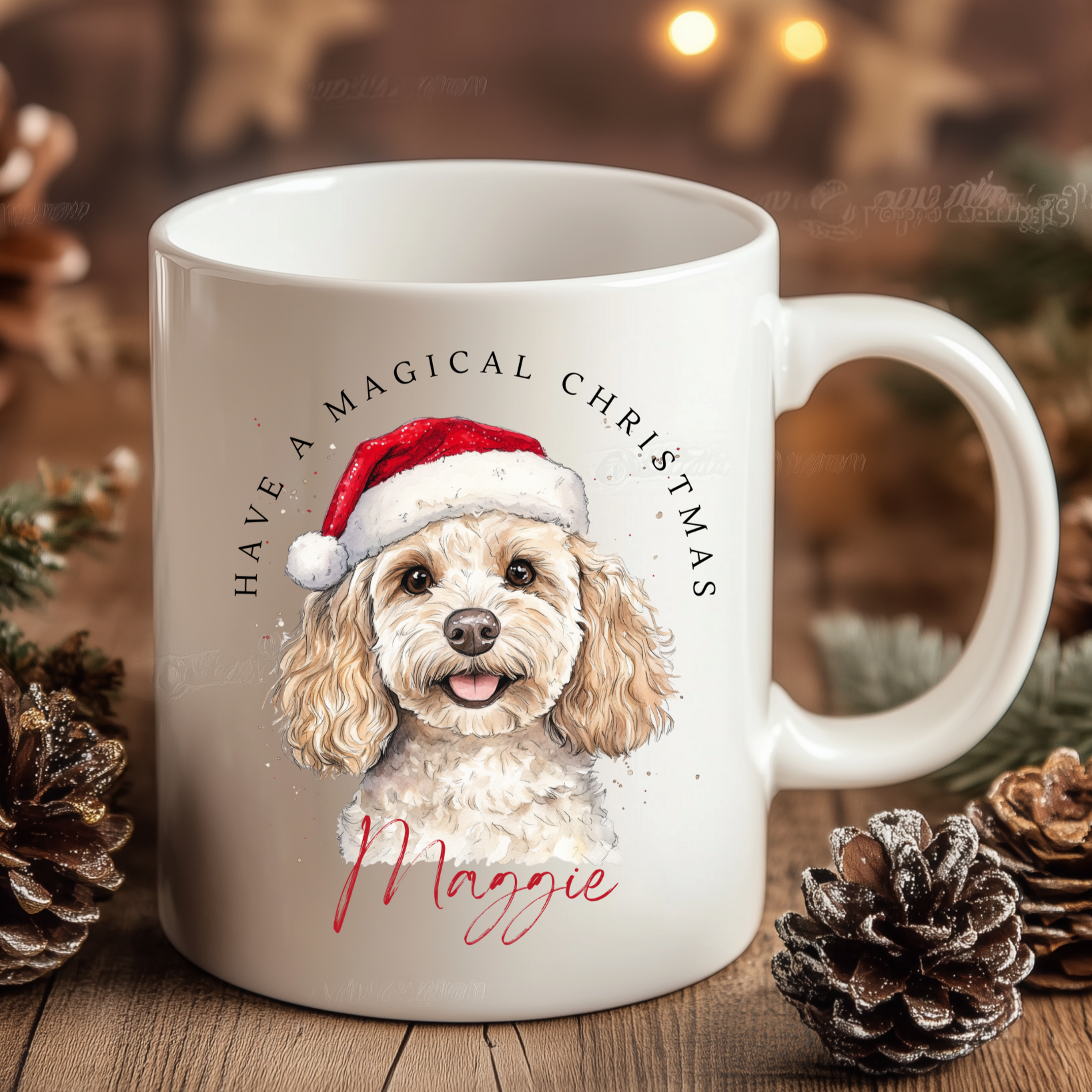 Personalised Cockapoo Mug For Christmas