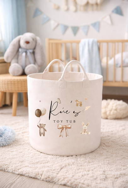 Personalised Toy Storage Basket | Kids Nursery & Playroom Storage