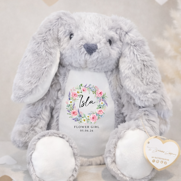 Personalised Flower Girl Wreath Bunny