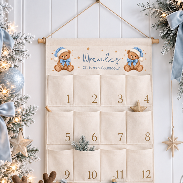 Personalised Teddy Bear Christmas Advent Calendar