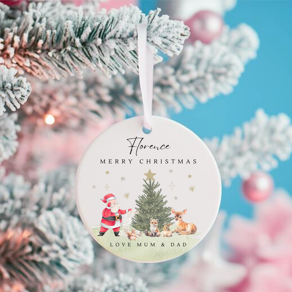 Personalised Santa Ceramic Hanging Bauble