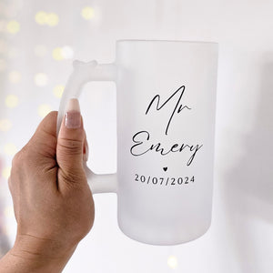 Personalised Groom Beer Glass