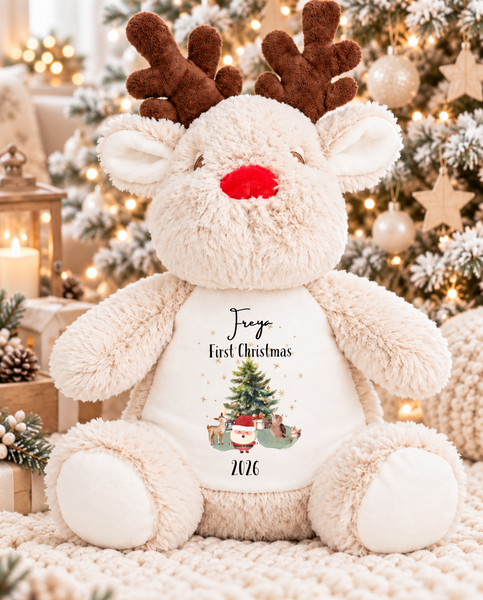 Personalised Bunny Soft Toy | Baby's First Christmas Gift