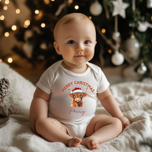 Personalised Highland Cow Baby Vest