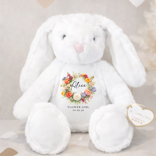Personalised Flower Girl Wreath Bunny