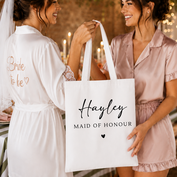 Personalised Maid of Honour Tote Bag | Jute Proposal Gift