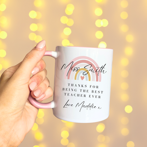 Personalised Rainbow Mug For Teachers