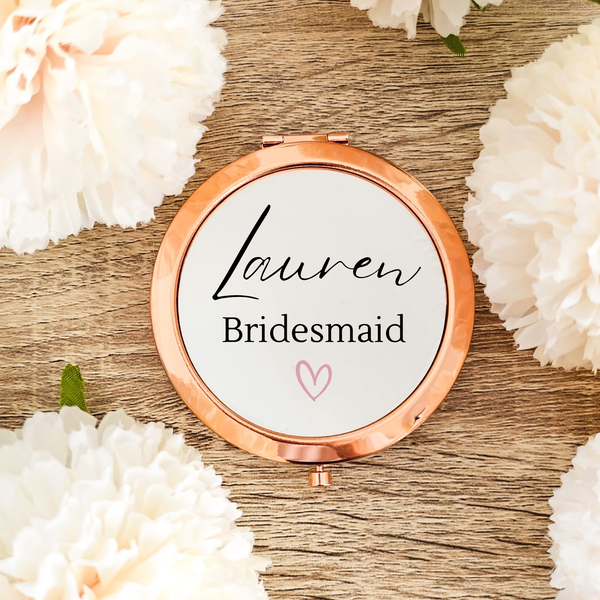 Personalised Compact Mirror for Bridesmaids