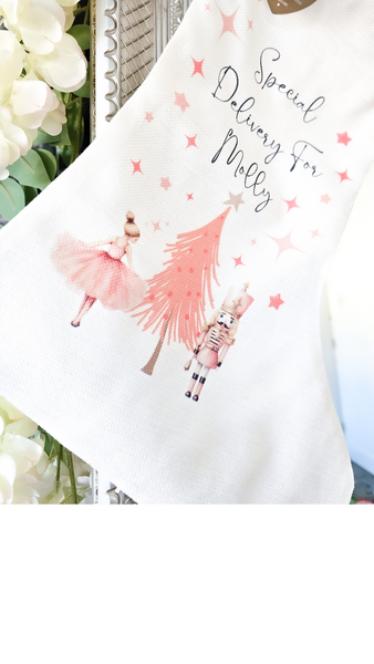 Personalised Nutcracker and Fairy Special Delivery Santa Sack, 1st Christmas Gift Stocking