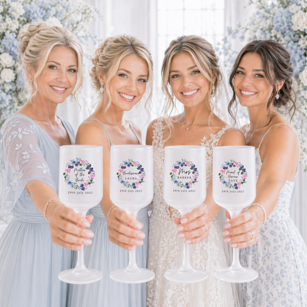 Personalised Wedding Beer & Wine Glass Gift Set