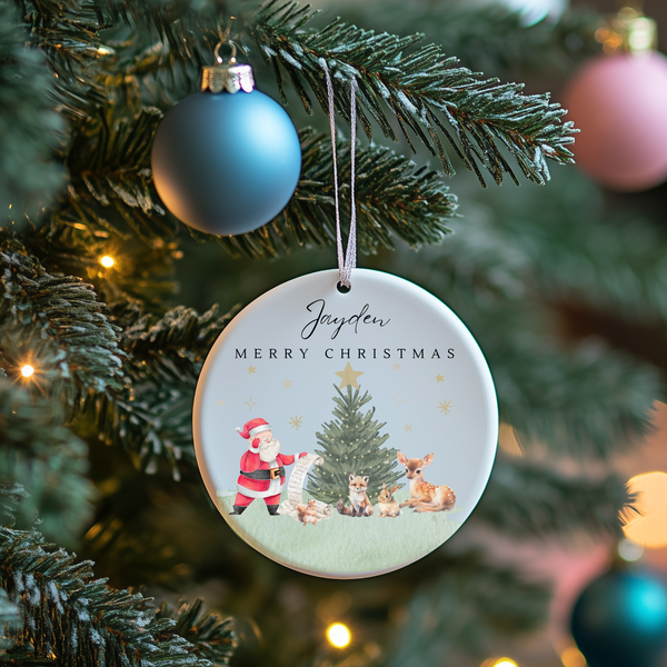 Personalised Santa Ceramic Hanging Bauble