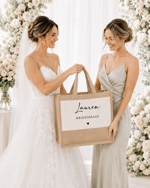 Personalised Bridesmaid Tote Bag | Jute Bag Proposal Gift