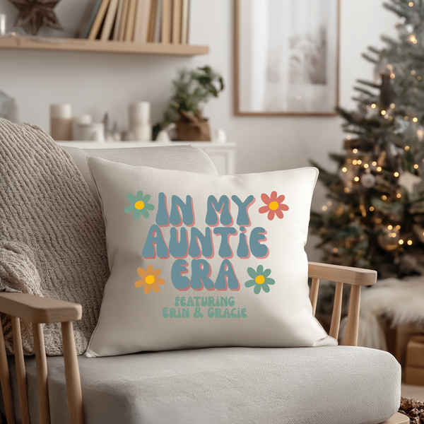 “In My Auntie Era” Blanket & Cushion – Cozy Christmas Gift for Auntie