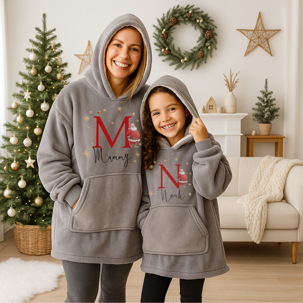 Personalised Santa Hoodies - Matching Family Pyjamas