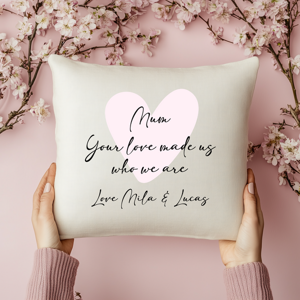 Personalised Heart Cushion For Her This Mothers Day - Mum & Nanny