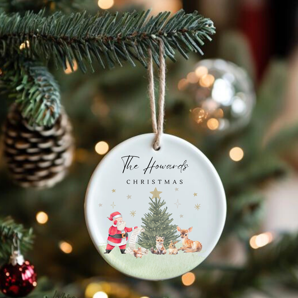 Personalised Santa Ceramic Hanging Bauble