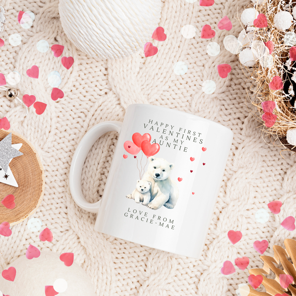 Personalised First Valentines Mug For Auntie