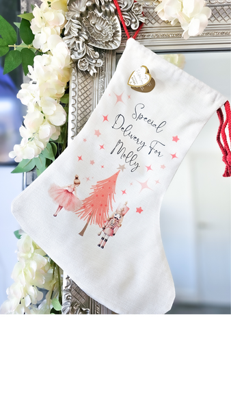 Personalised Nutcracker and Fairy Special Delivery Santa Sack, 1st Christmas Gift Stocking