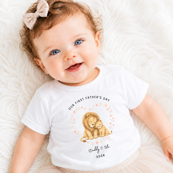 Personalised First Father’s Day Lion Babygrow, Baby Vest or Sleepsuit