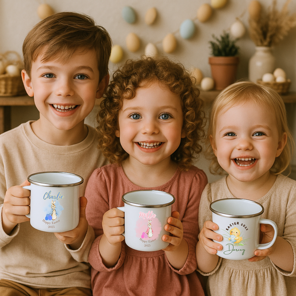 Personalised Easter Enamel Mugs