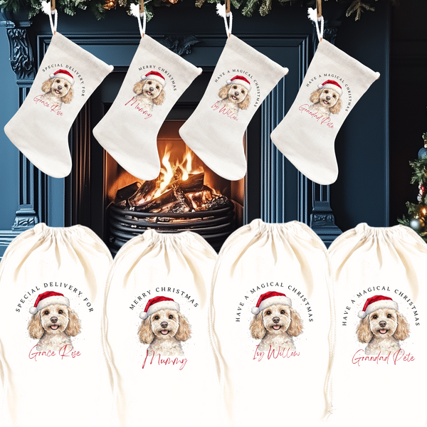 Personalised Cockapoo Stocking & Present Sack