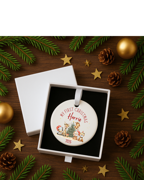 Perfect Baby’s First Christmas or Kids’ Room Keepsakes - Ceramic Bauble