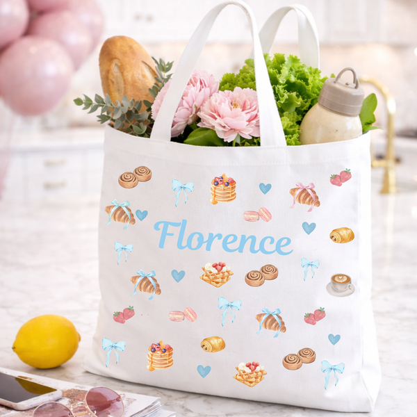 Personalised Breakfast Croissant Tote Bag For Her