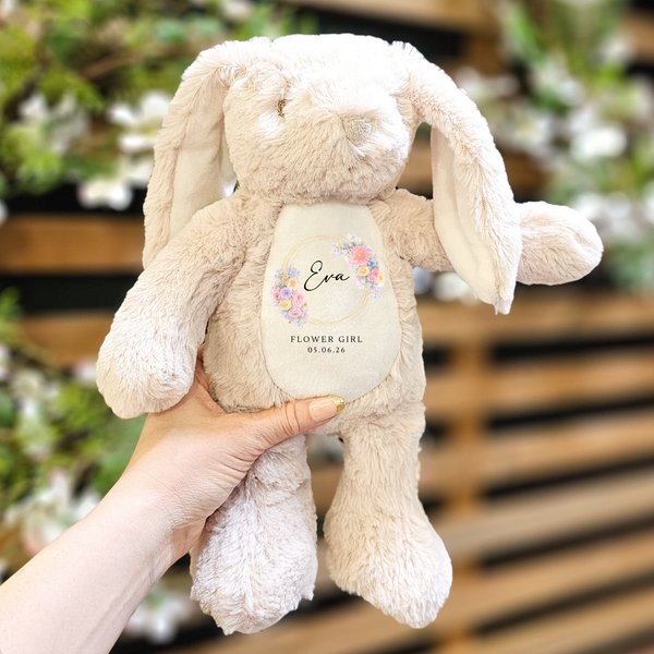 Personalised Flower Girl Wreath Bunny