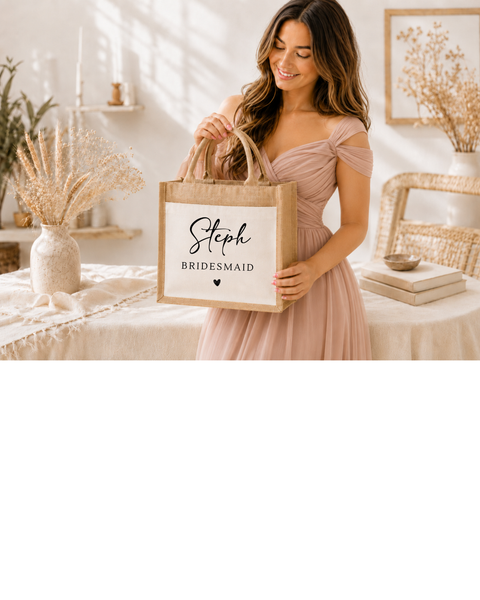 Personalised Bridesmaid Tote Bag | Jute Bag Proposal Gift