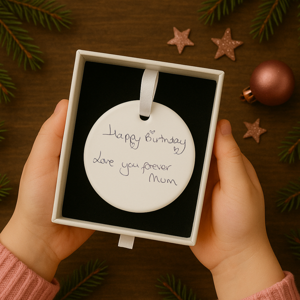 Personalised Handwritten Message Hanging Ceramic