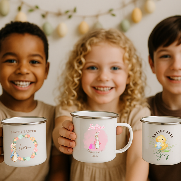 Personalised Easter Enamel Mugs