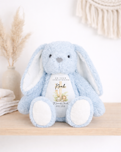 Personalised Christening Cross Teddy Bear & Gift Set