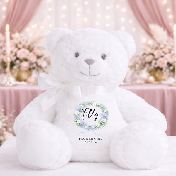 Personalised Flower Girl Wreath Bunny