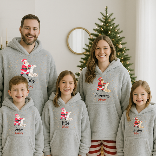 Personalised Matching Family Santa Hoodies