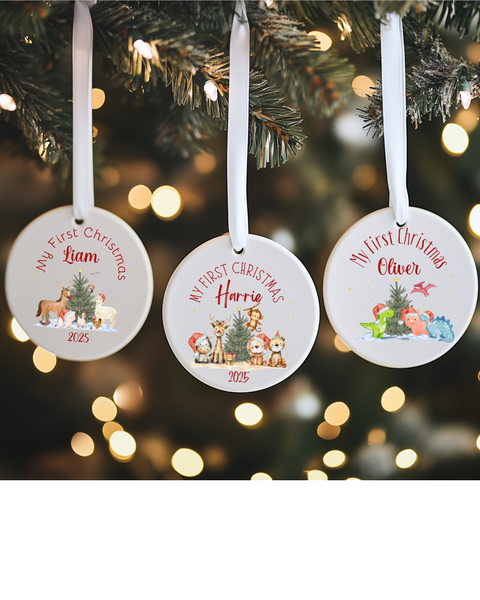 Perfect Baby’s First Christmas or Kids’ Room Keepsakes - Ceramic Bauble